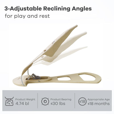 Avenlur Fir Wooden Baby Bouncer – Foldable Infant Rocker with Play Arch