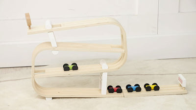 Avenlur Wooden Car Ramp Racer | Montessori Rolling Track Toy for Toddlers