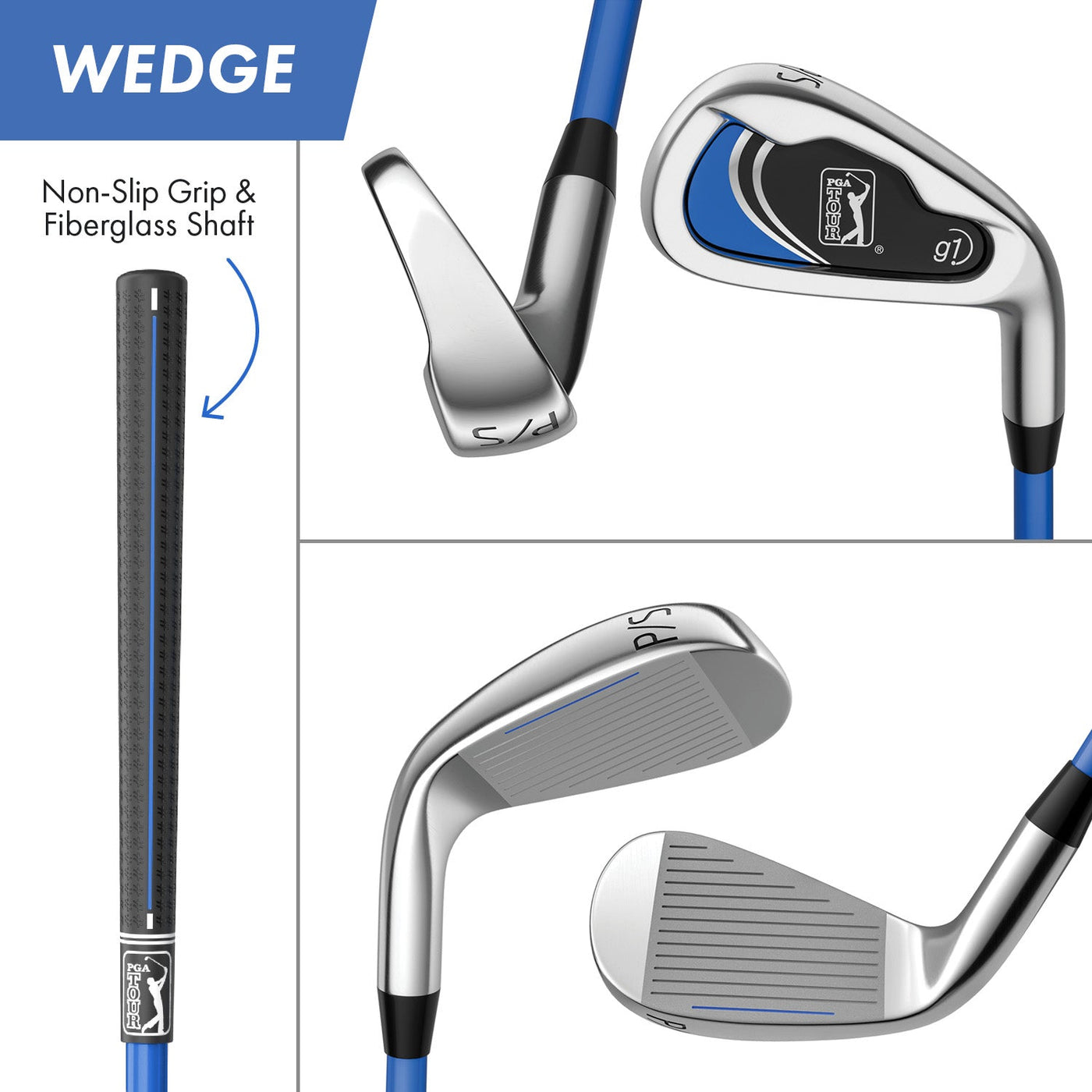 Golfgen™ PGA TOUR Youth Golf Club Set – 10-Piece Right-Handed Kids Golf Set for Ages 8-12 (4’8”-5’2”) – Beginner Junior Golf Clubs with Lightweight Stand Bag, Mallet Putter, Hybrid, Driver & More