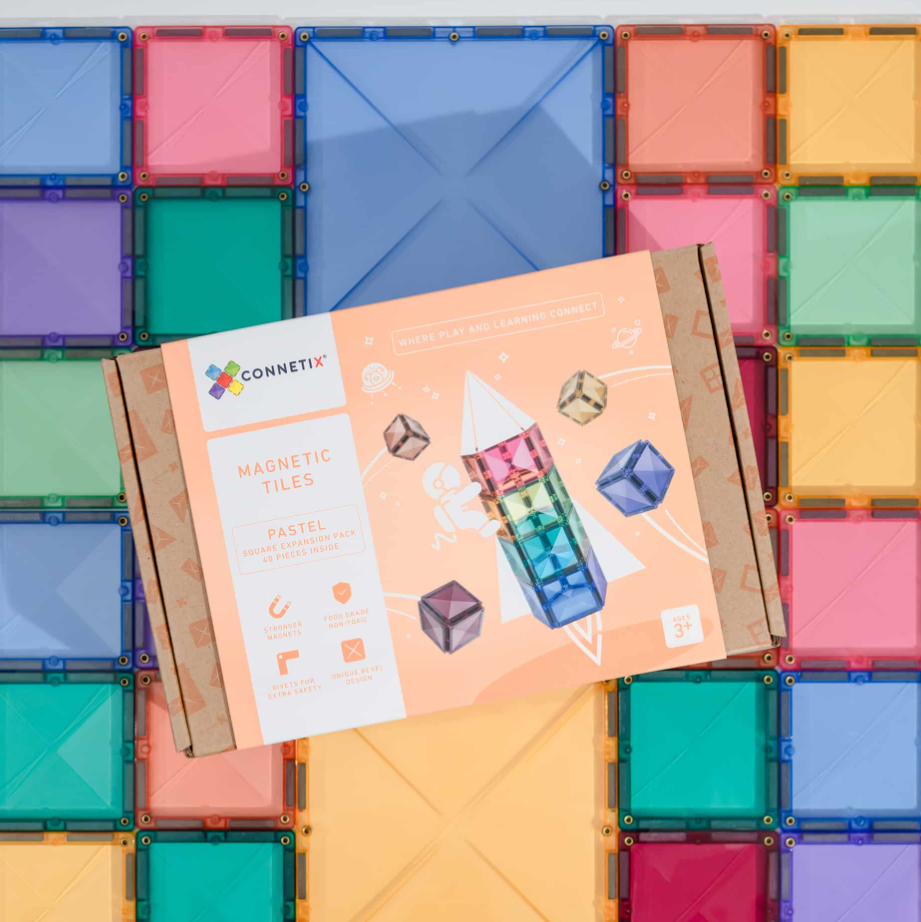 Connetix Tiles 40 Piece Pastel Square Pack