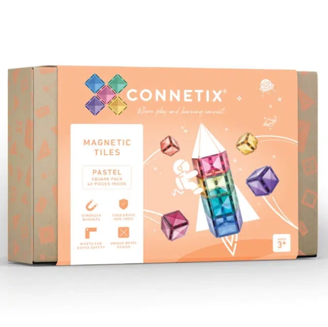 Connetix Tiles 40 Piece Pastel Square Pack