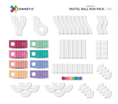 Connetix Tiles 106 Piece Pastel Ball Run