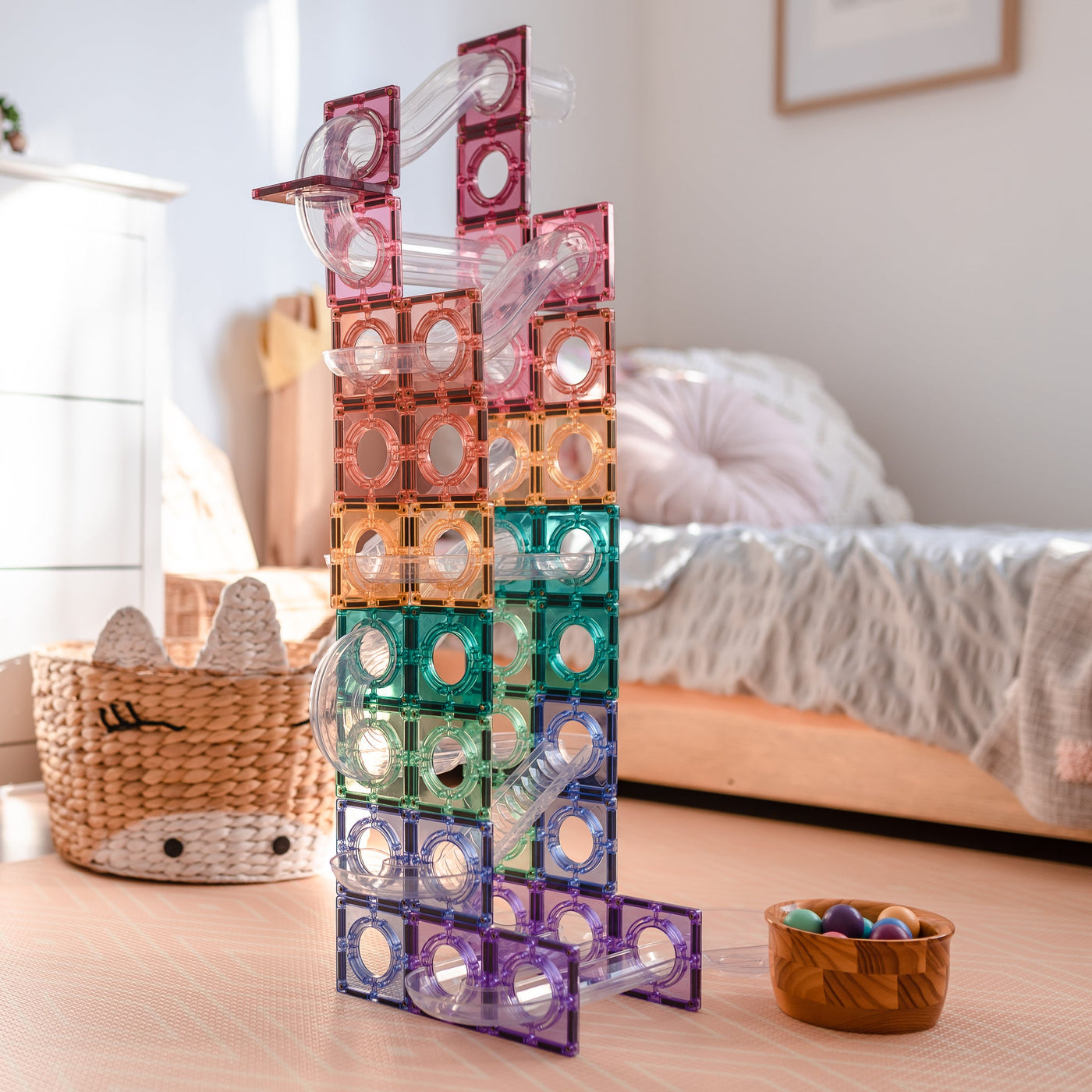 Connetix Tiles 106 Piece Pastel Ball Run