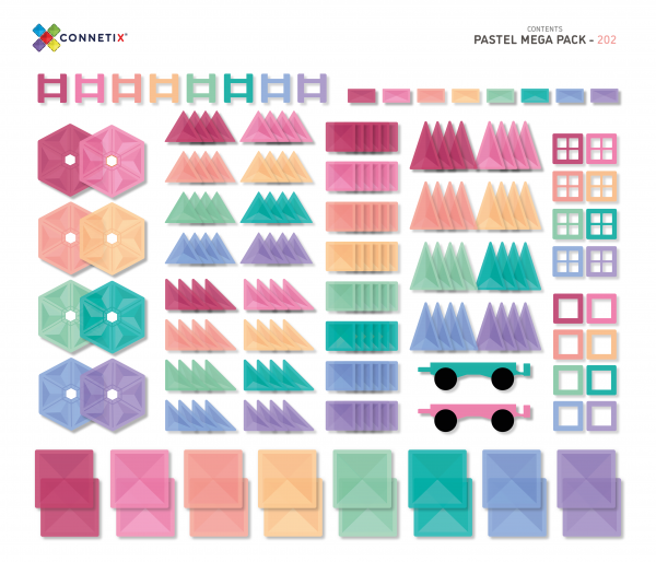 Connetix Tiles 202 Piece Pastel Mega Pack