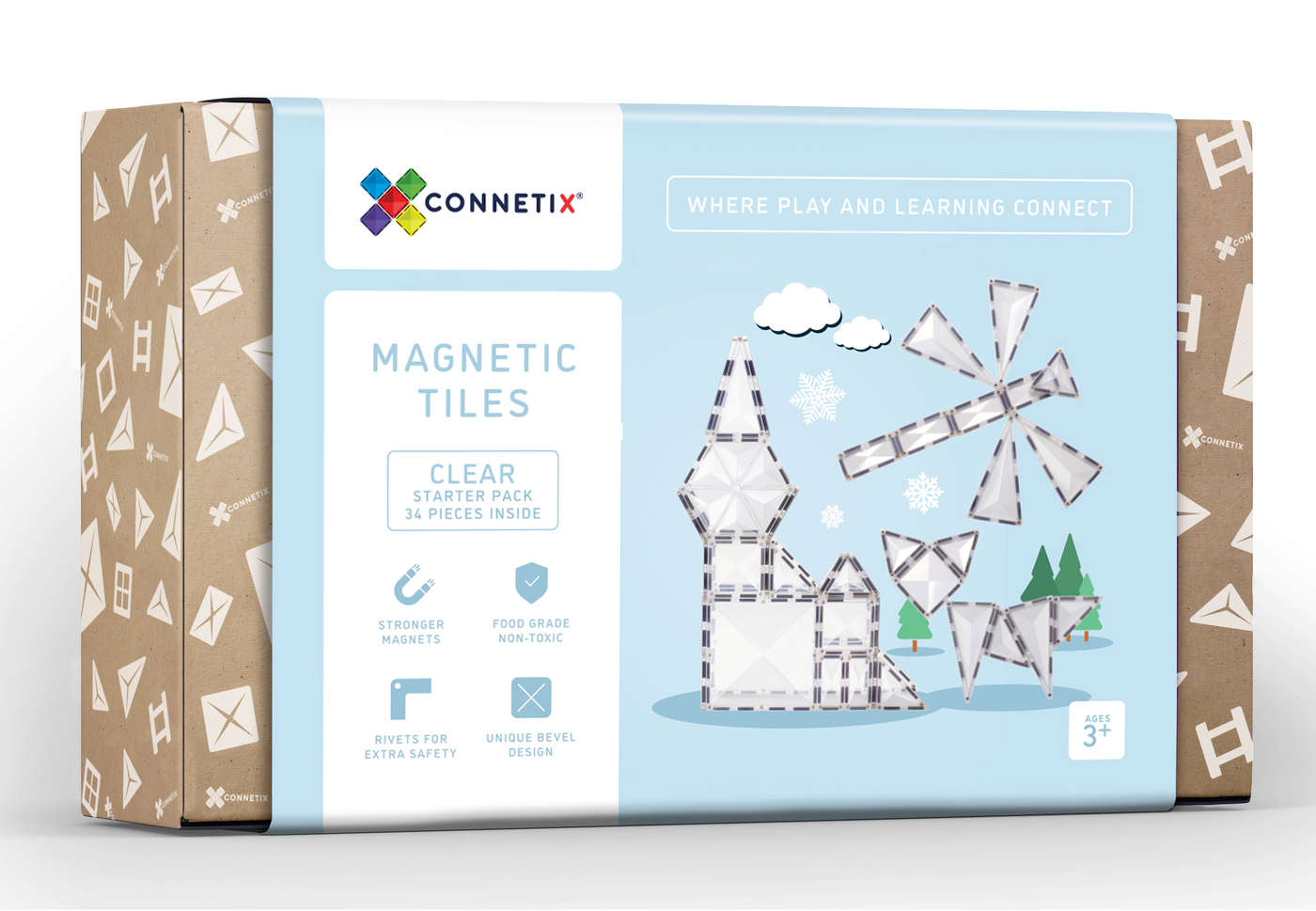 Connetix Tiles 34 pc Clear Starter Pack