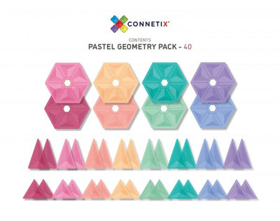 Connetix Tiles 40 Piece Pastel Geometry Pack