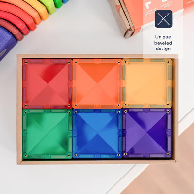 Connetix Tiles 42 Piece Rainbow Square Pack