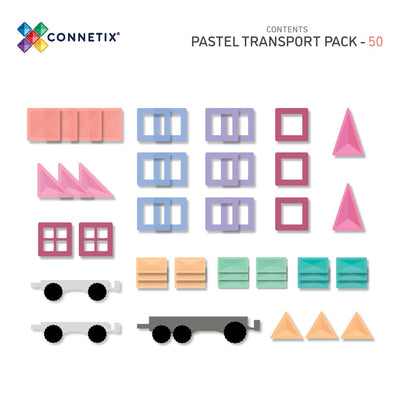 Connetix Tiles 50 Piece Pastel Transport Pack