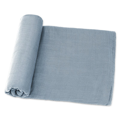 Muslin Swaddle Blanket, 1 Pack by Comfy Cubs in Pacific Blue with Custom Options