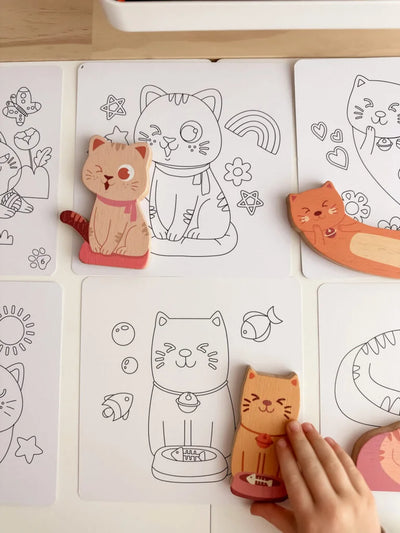 QToys Cat play set & colouring