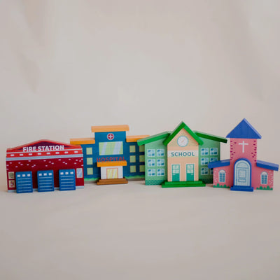 QToys Street Buildings Set Of 4