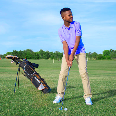 Golfgen™ PGA TOUR Youth Golf Club Set – 10-Piece Right-Handed Junior Golf Club Set for Ages 12+ – Beginner Golf Clubs for Kids with Lightweight Stand Bag, Hybrid, Wedge & Mallet Putter